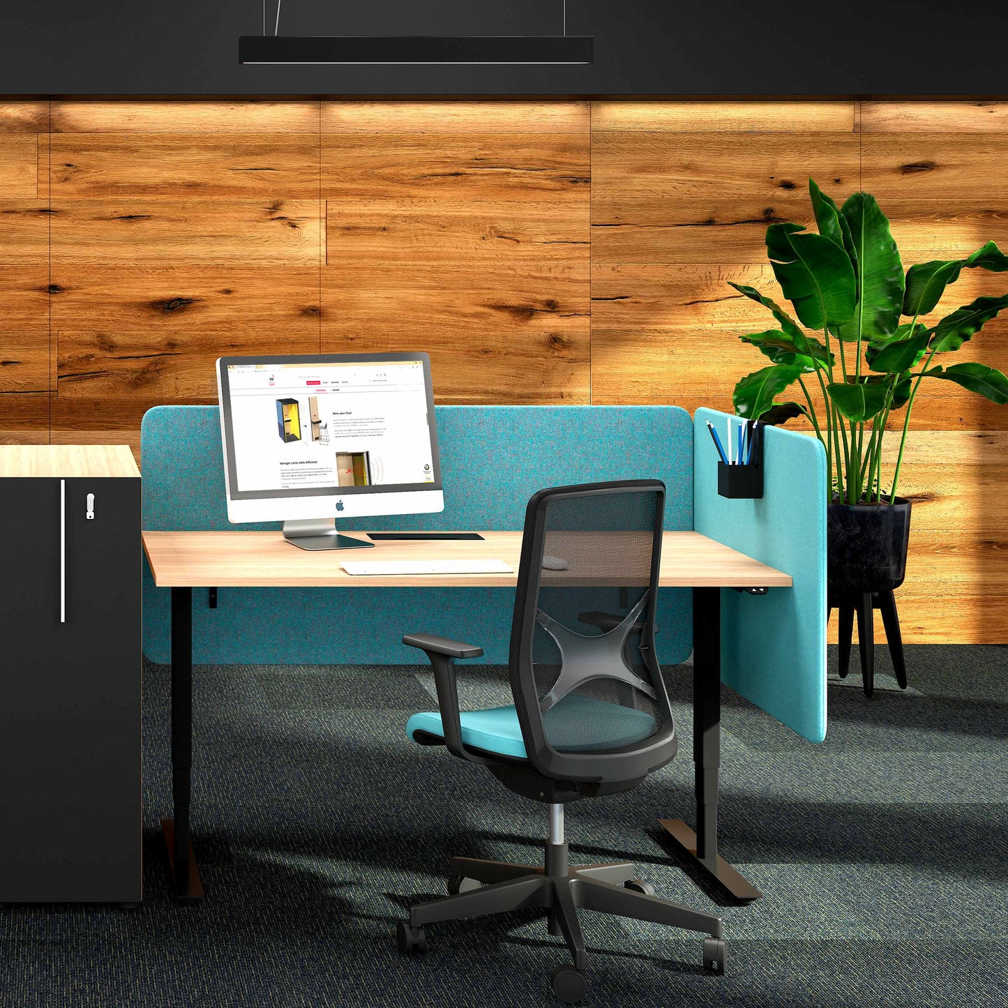 DESK Partition de table acoustique | 760 mm de haut, couverture en polyester Lucia
