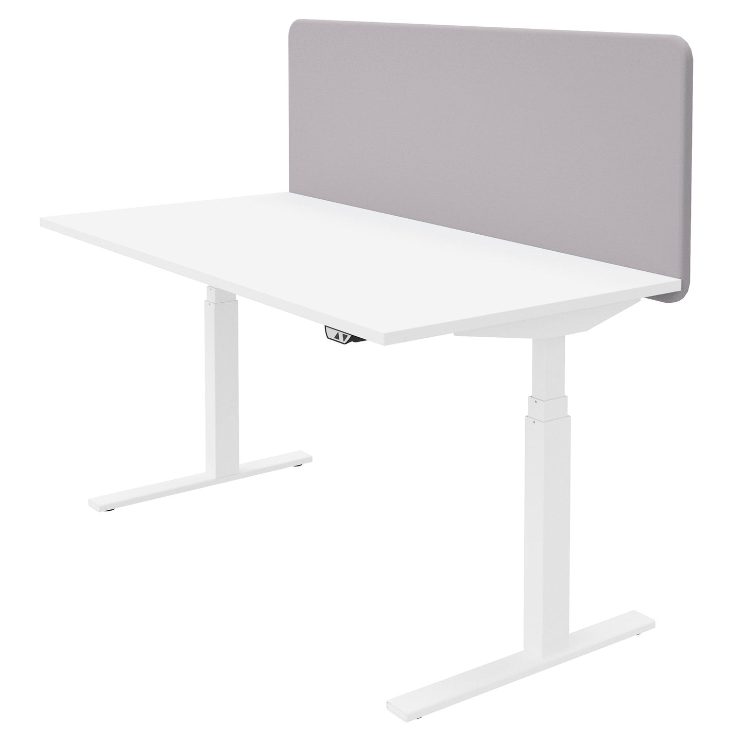 TOP Partition de table acoustique | 595 mm de haut, couverture en polyester Lucia Hellgrau