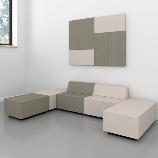 MODUS Panneau mural acoustique | Revêtement mural, système complet, couverture de laine Velito - beige / braun