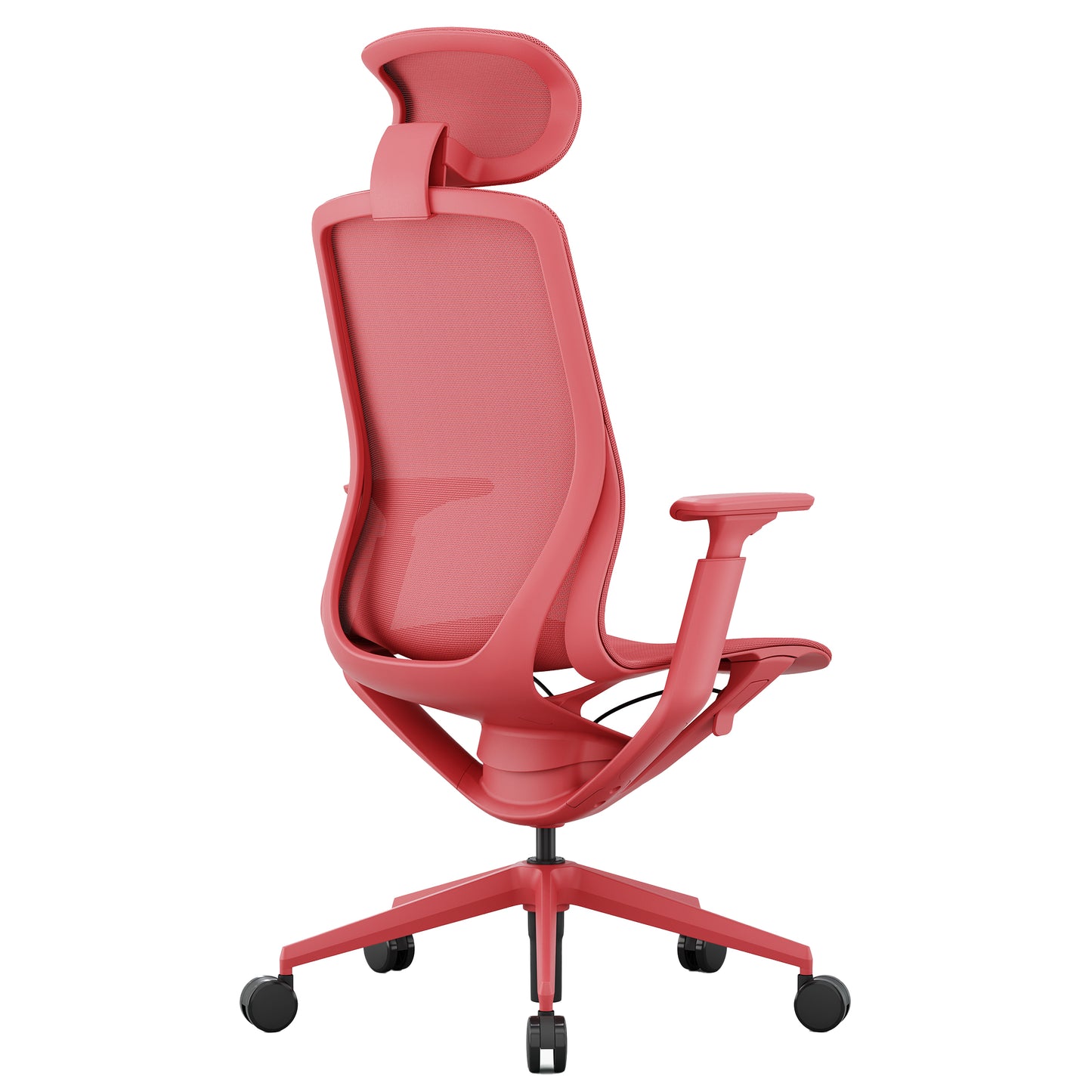 Bloom office swivel chair | 3D armrests, headrest, coral