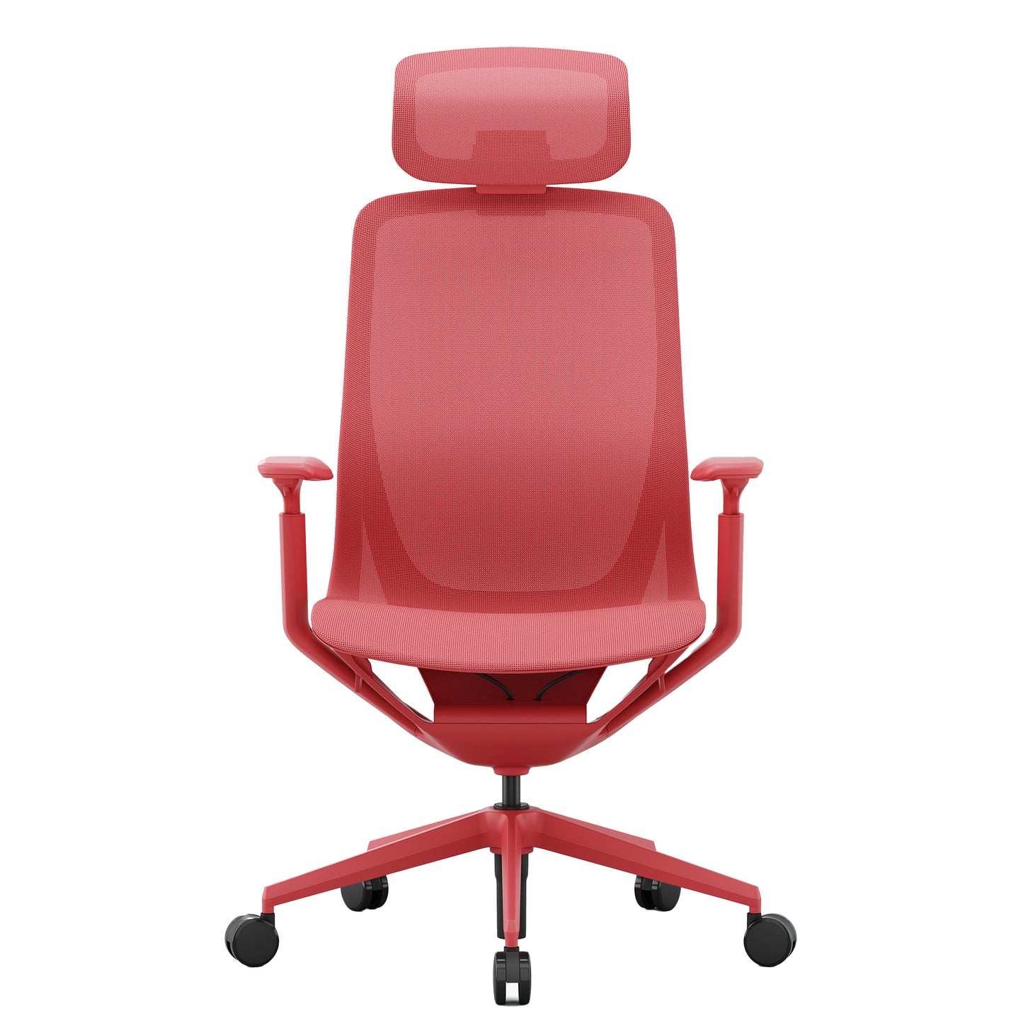 Bloom office swivel chair | 3D armrests, headrest, coral