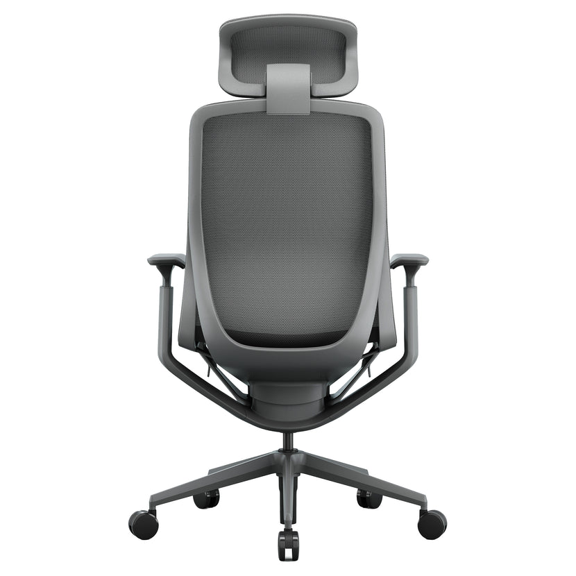 Bloom office swivel chair | 3D armrests, headrest, gray