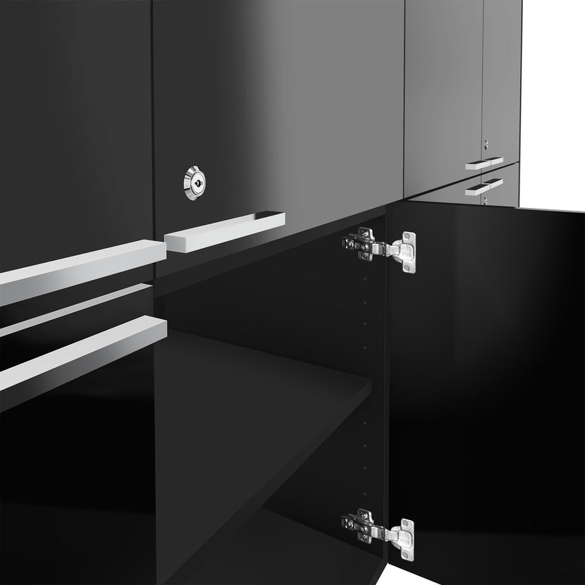 Bralco JET EVO Highboard | 2 oh, 2036 x 460 mm, noir