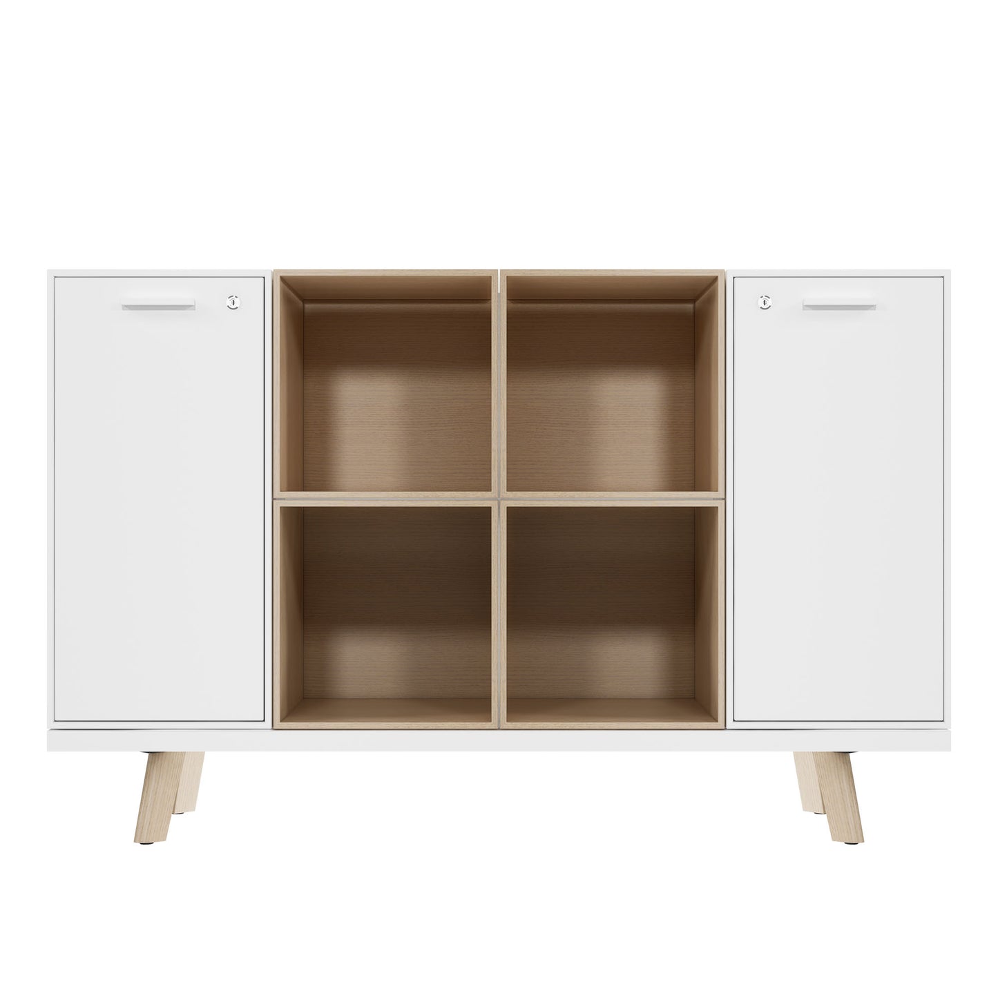 BRALCO RAIL highboard | 2 OH, 1600 x 400 mm, natural oak