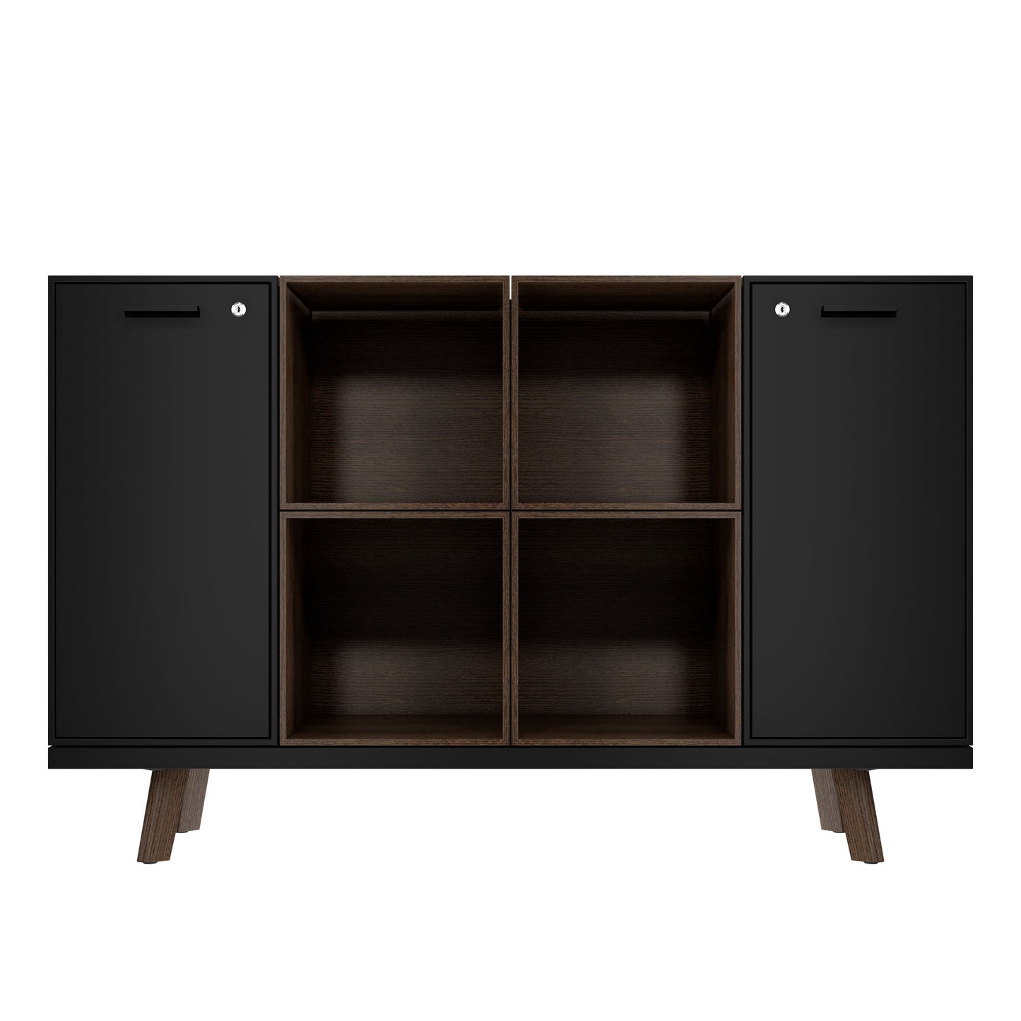 BRALCO RAIL highboard | 2 OH, 1600 x 400 mm, tobacco oak
