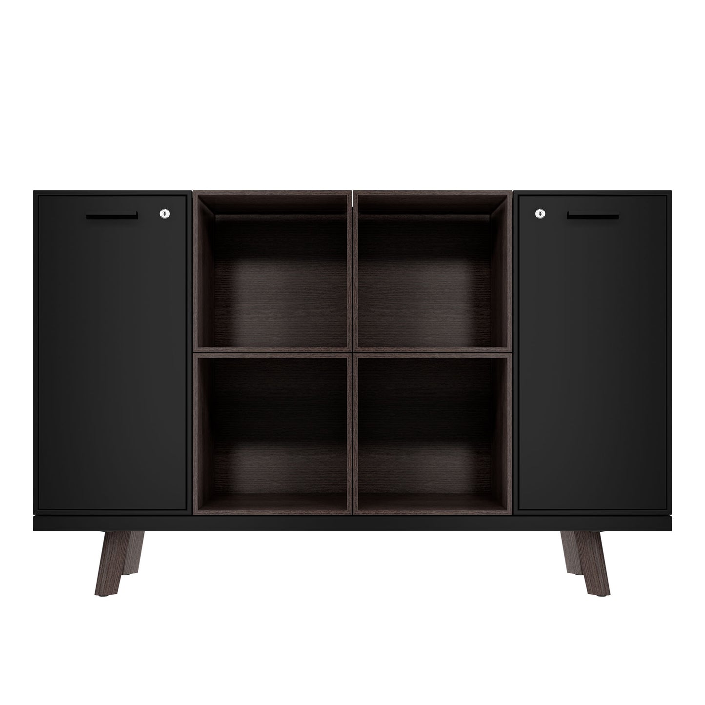 BRALCO RAIL Highboard | 2 OH, 1600 x 400 mm, Eiche Carbon