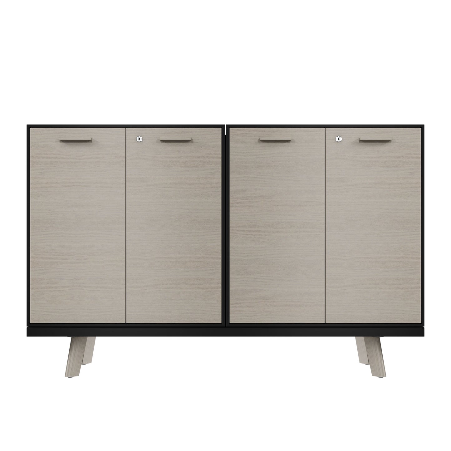 BRALCO RAIL highboard | 2 OH, 1600 x 400 mm, light gray oak
