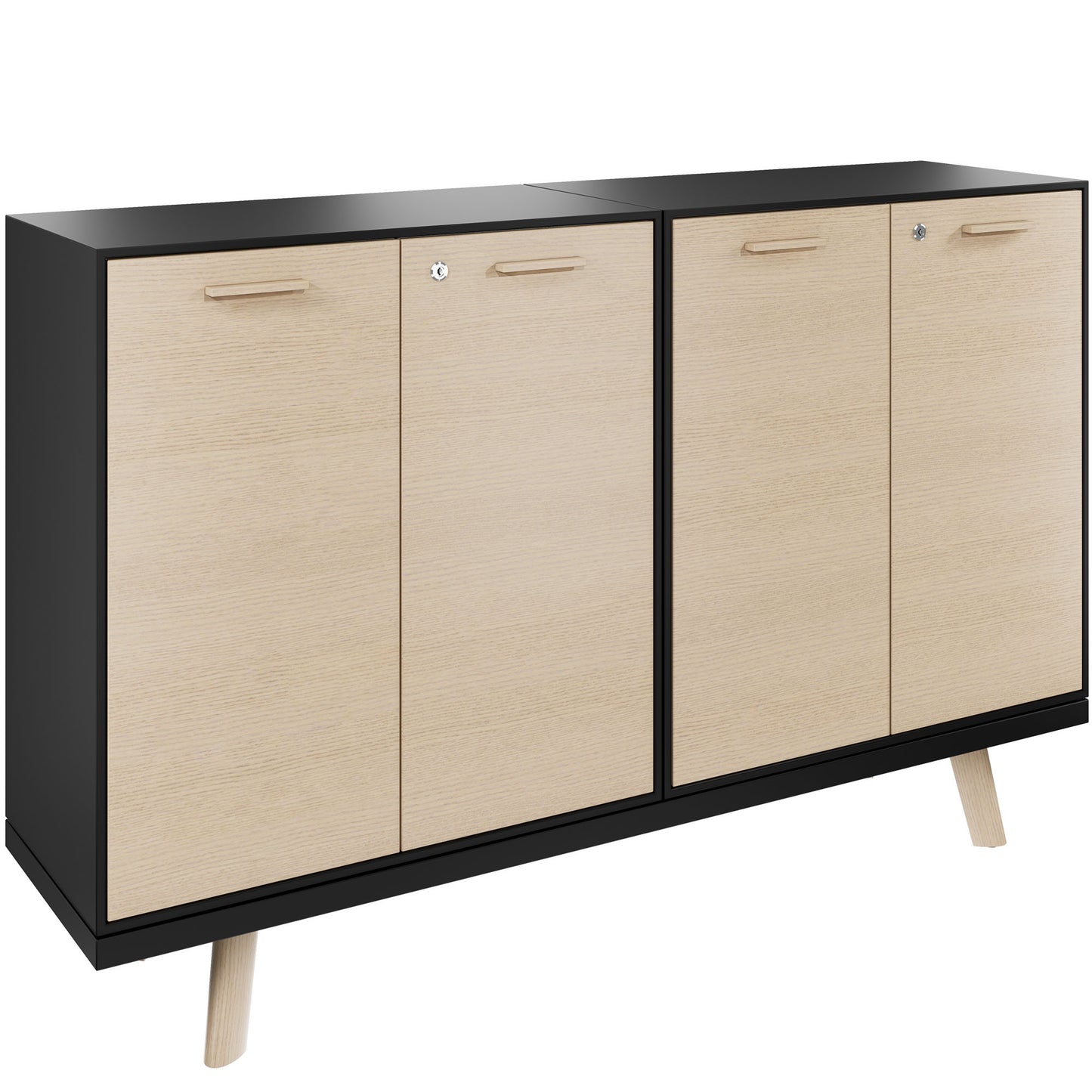 BRALCO RAIL highboard | 2 OH, 1600 x 400 mm, natural oak