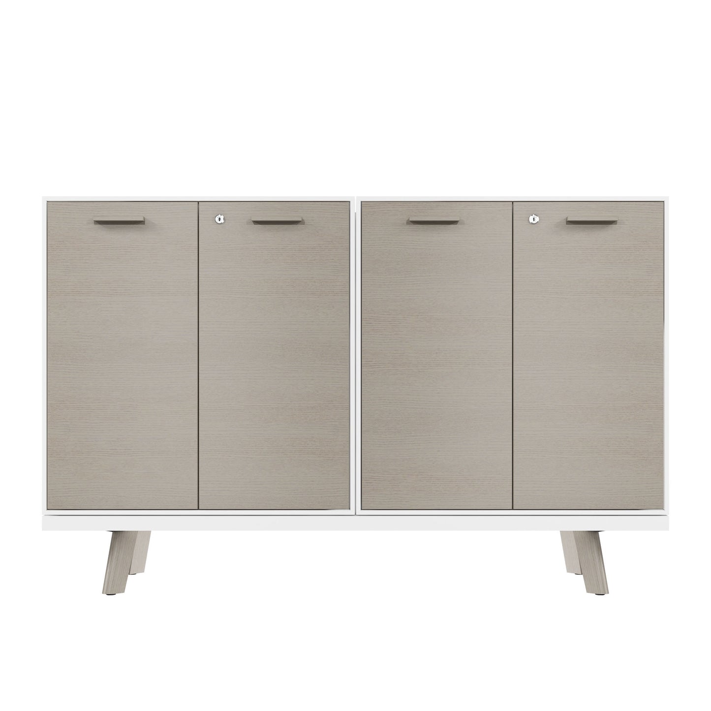 BRALCO RAIL highboard | 2 OH, 1600 x 400 mm, light gray oak