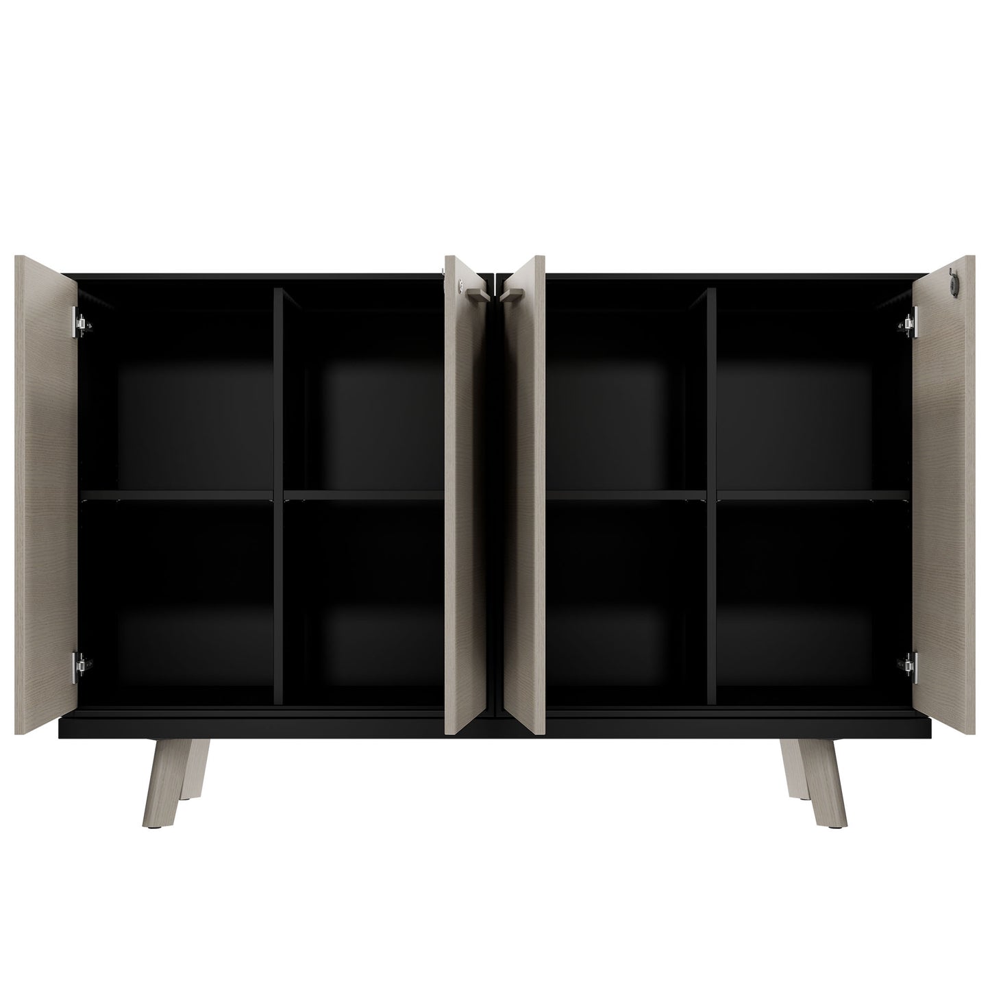 BRALCO RAIL highboard | 2 OH, 1600 x 400 mm, light gray oak