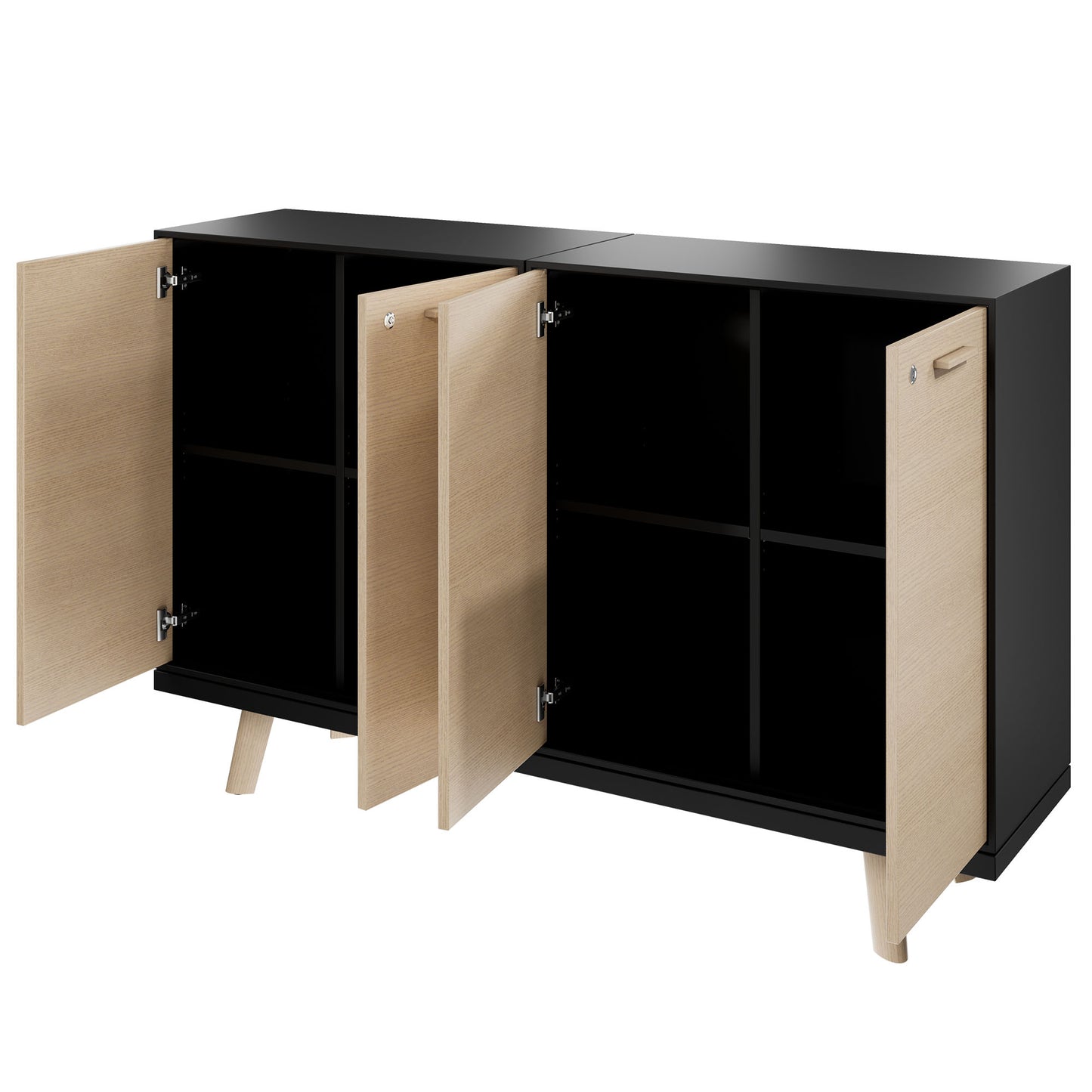 BRALCO RAIL highboard | 2 OH, 1600 x 400 mm, natural oak