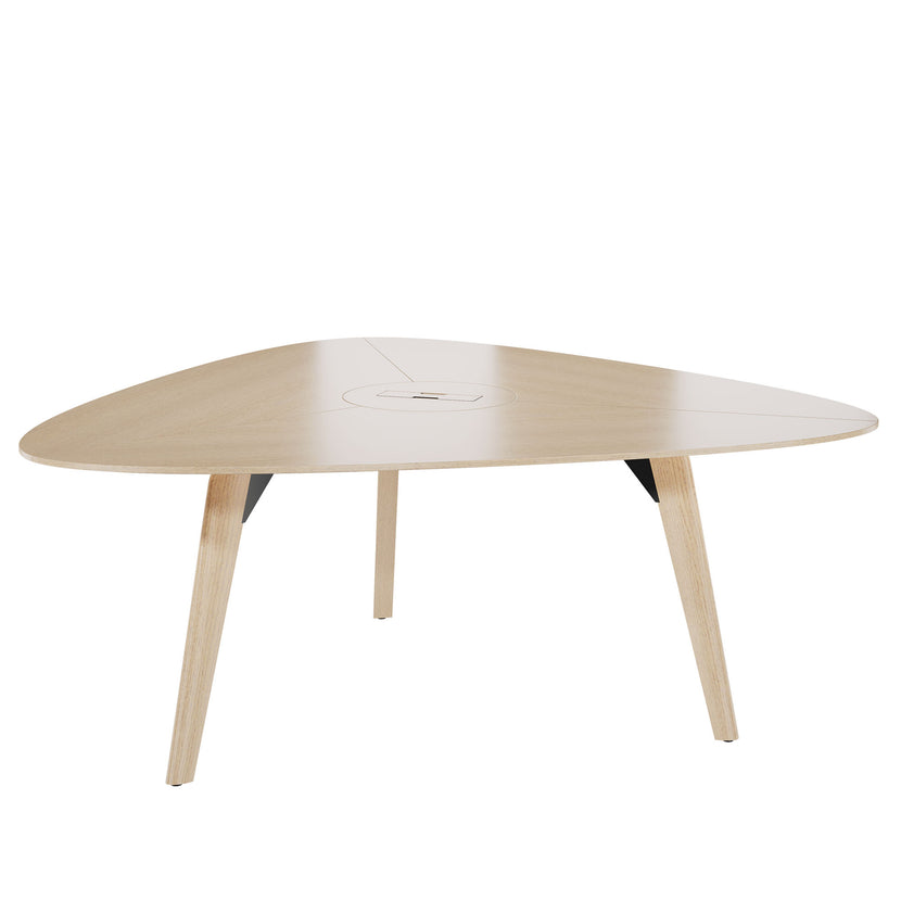 BRALCO RAIL meeting table | Triangular, 1794 x 1716 mm (6 people), real wood, natural oak