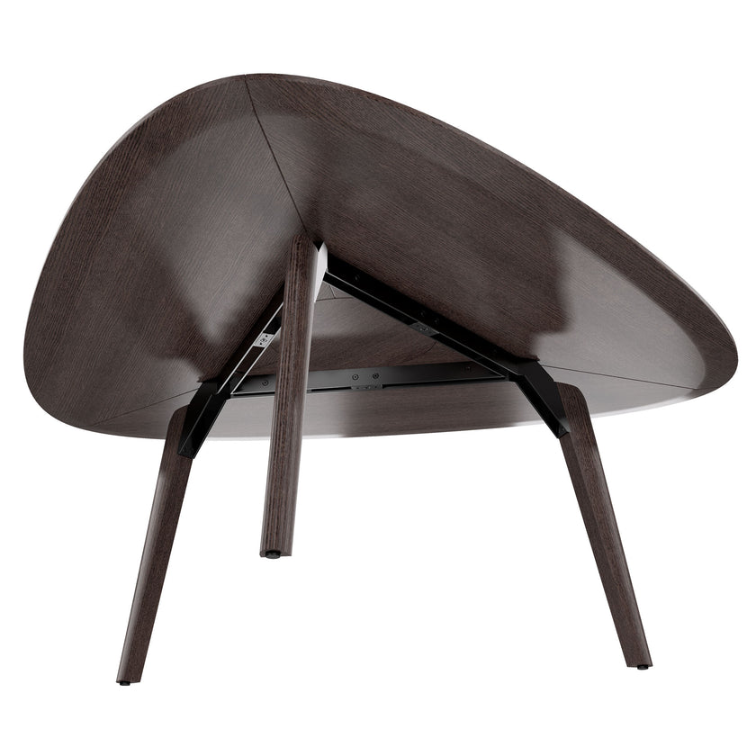 BRALCO RAIL meeting table | Triangular, 1794 x 1716 mm (6 people), real wood, carbon oak