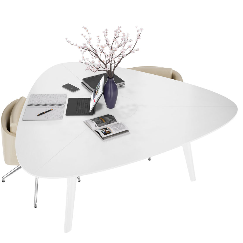 BRALCO RAIL Meeting table | Triangular, 1794 x 1716 mm (6 persons), real wood, white oak