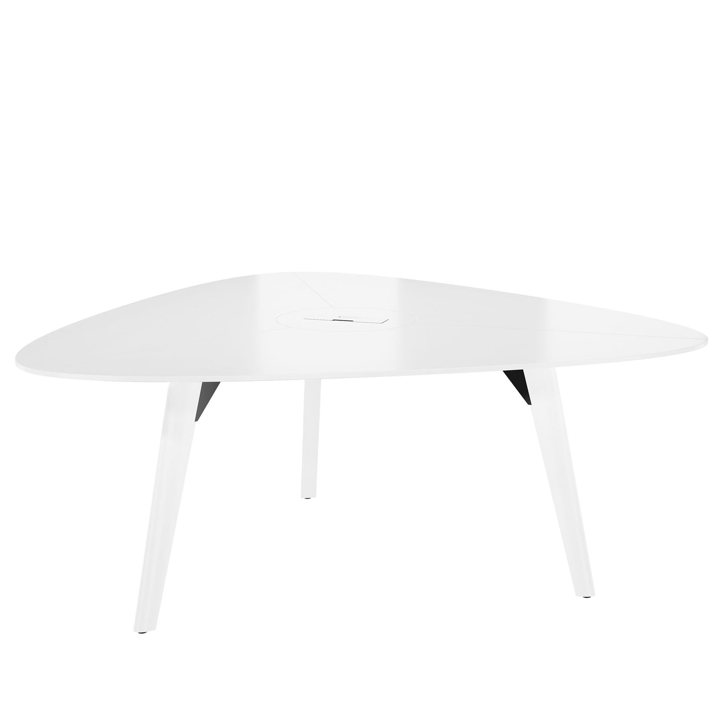 BRALCO RAIL Meeting table | Triangular, 1794 x 1716 mm (6 persons), real wood, white oak