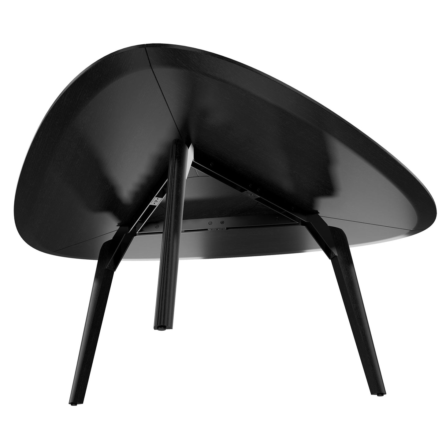 BRALCO RAIL meeting table | Triangular, 1794 x 1716 mm (6 people), real wood, black oak