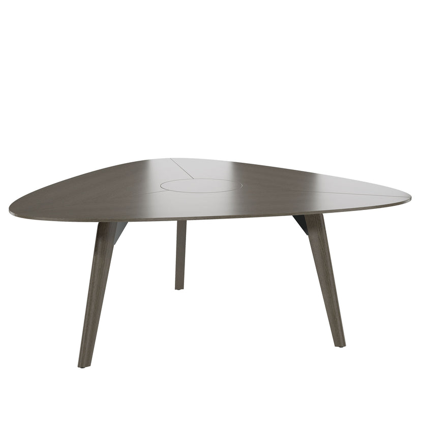 BRALCO RAIL meeting table | Triangular, 1794 x 1716 mm (6 people), real wood, dark gray oak