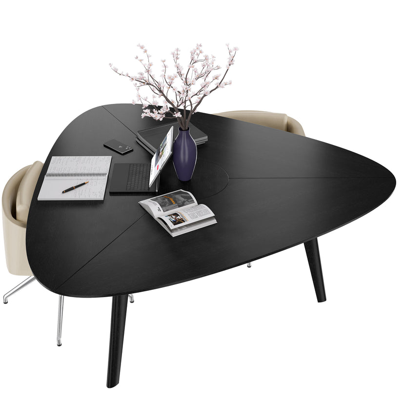 BRALCO RAIL meeting table | Triangular, 1794 x 1716 mm (6 people), real wood, black oak