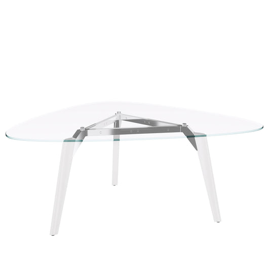 BRALCO RAIL meeting table | Triangular, 1794 x 1716 mm (6 people), glass table top