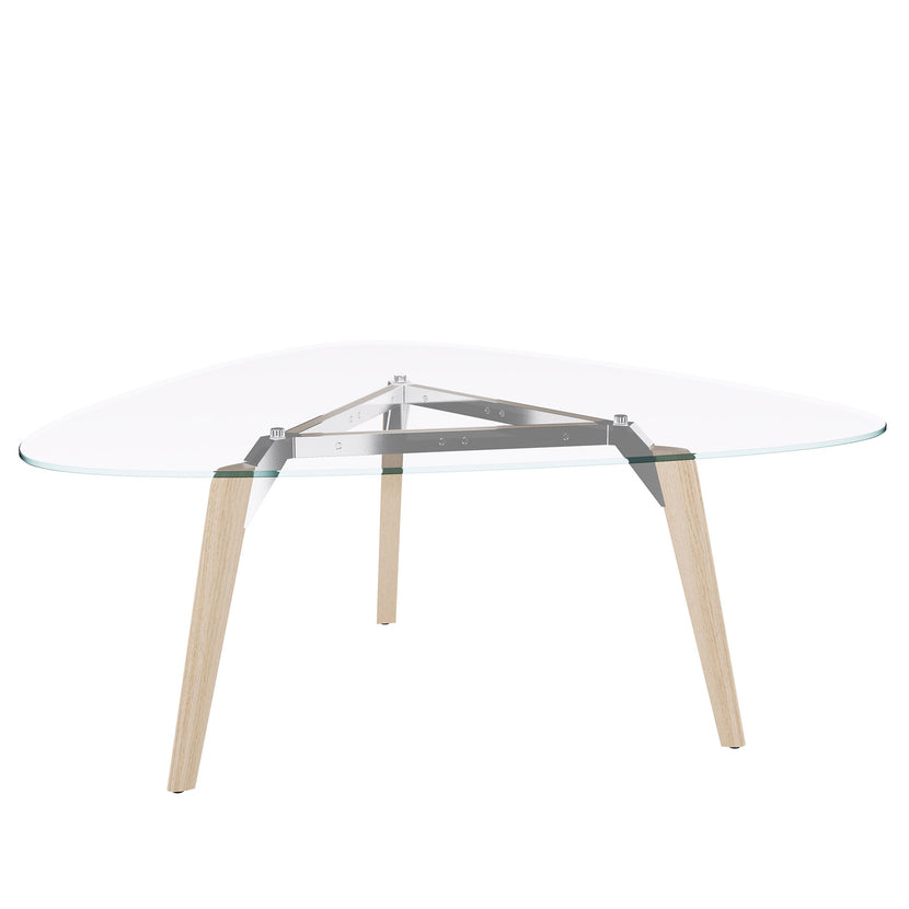 BRALCO RAIL meeting table | Triangular, 1794 x 1716 mm (6 people), glass table top