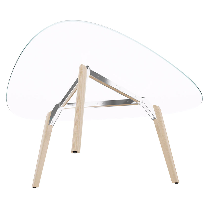 BRALCO RAIL meeting table | Triangular, 1794 x 1716 mm (6 people), glass table top