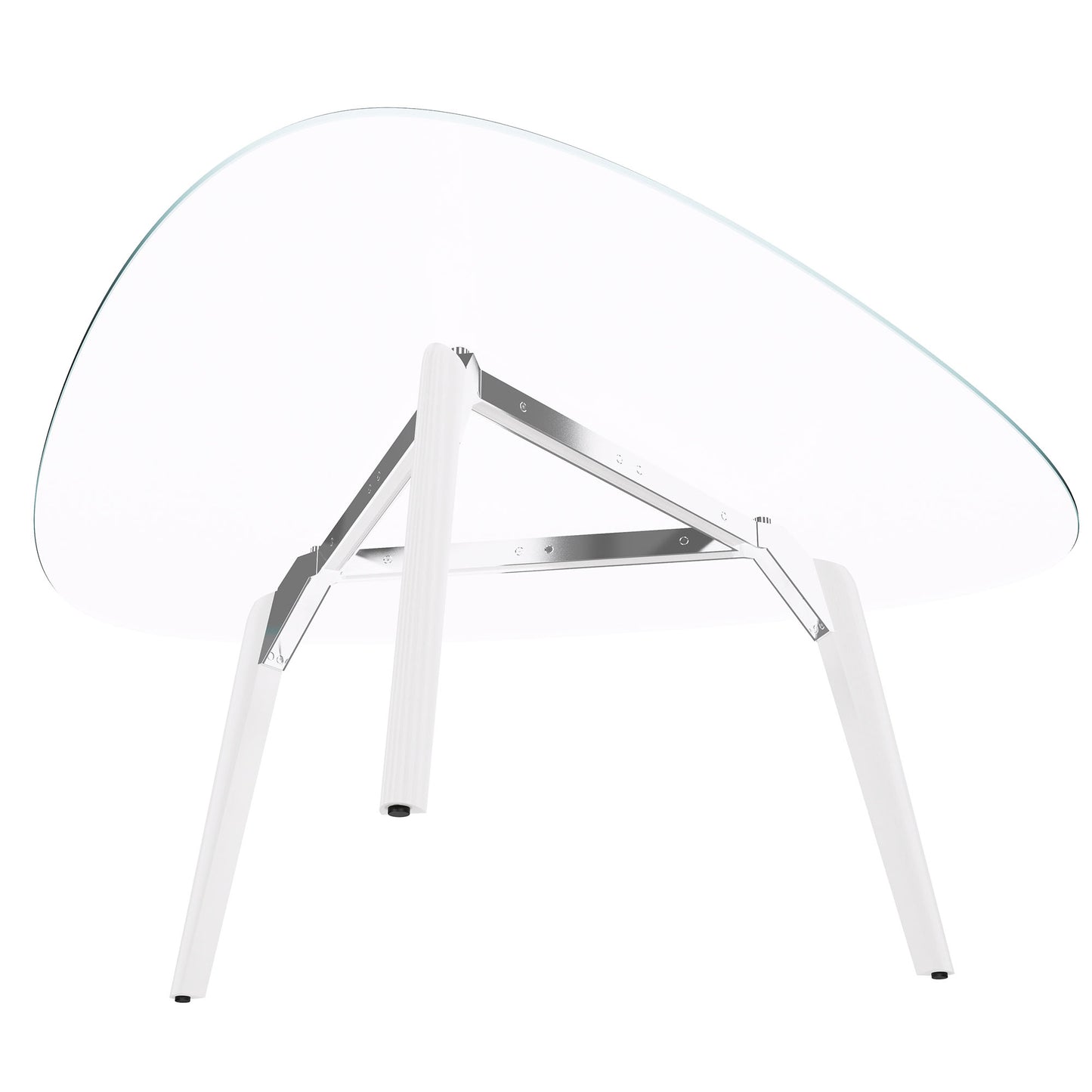 BRALCO RAIL meeting table | Triangular, 1794 x 1716 mm (6 people), glass table top
