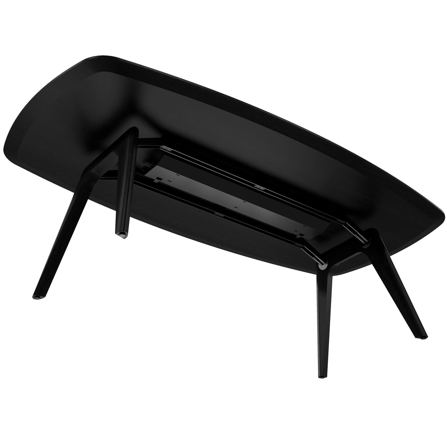 BRALCO RAIL meeting table | Boat shape 2400 - 2800 mm (8 - 10 people) | Real wood, black oak