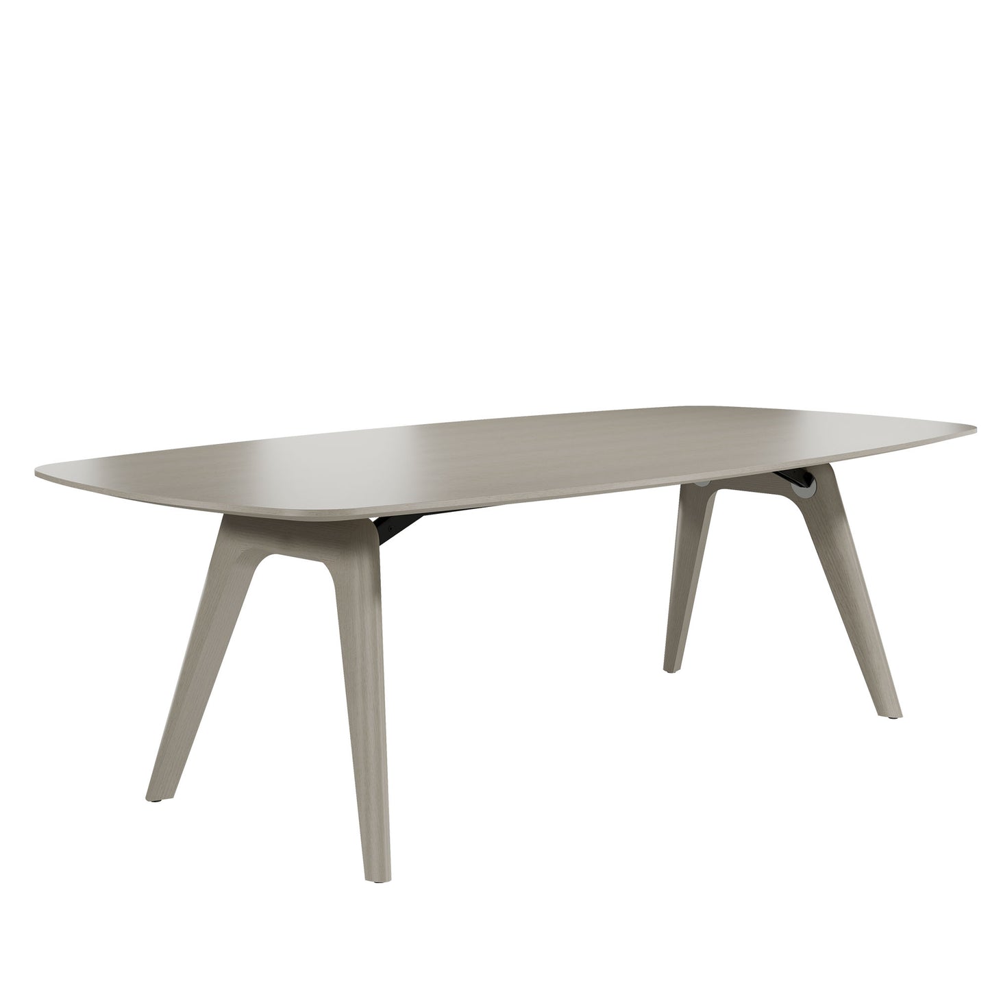 BRALCO RAIL meeting table | Boat shape 2400 - 2800 mm (8 - 10 people) | Real wood, light gray oak