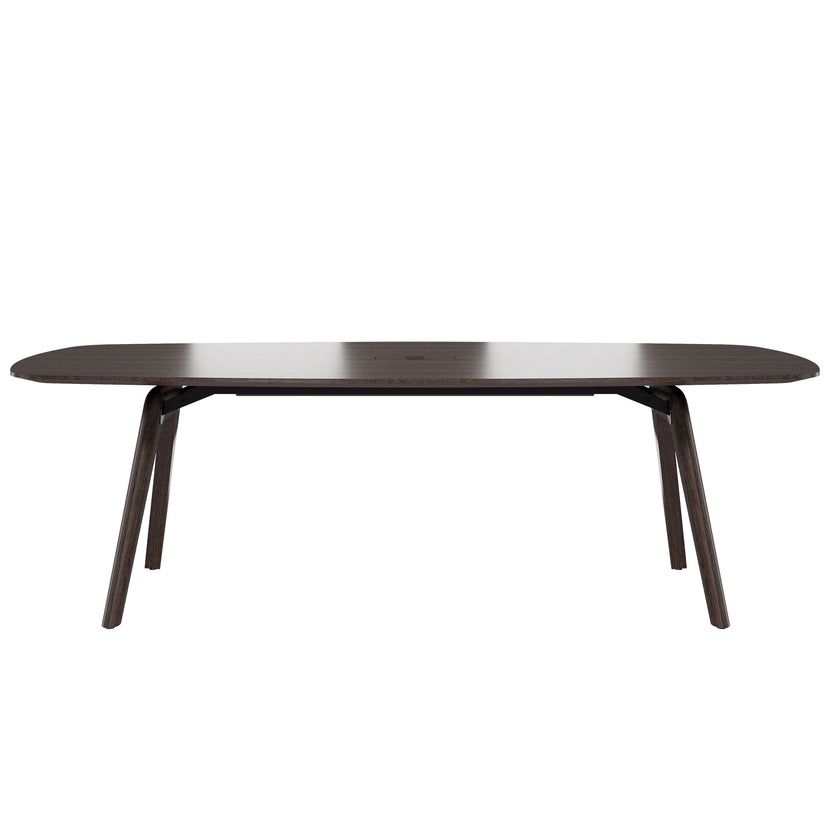 BRALCO RAIL meeting table | Boat shape 2400 - 2800 mm (8 - 10 people) | Real wood, carbon oak