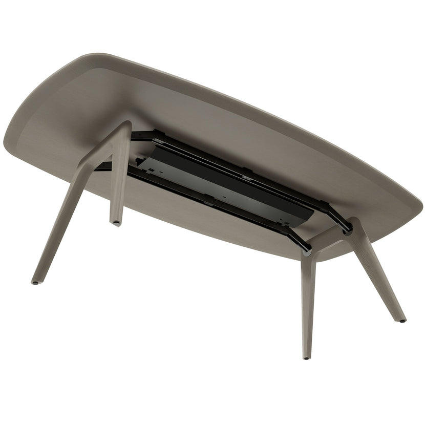BRALCO RAIL meeting table | Boat shape 2400 - 2800 mm (8 - 10 people) | Real wood, light gray oak