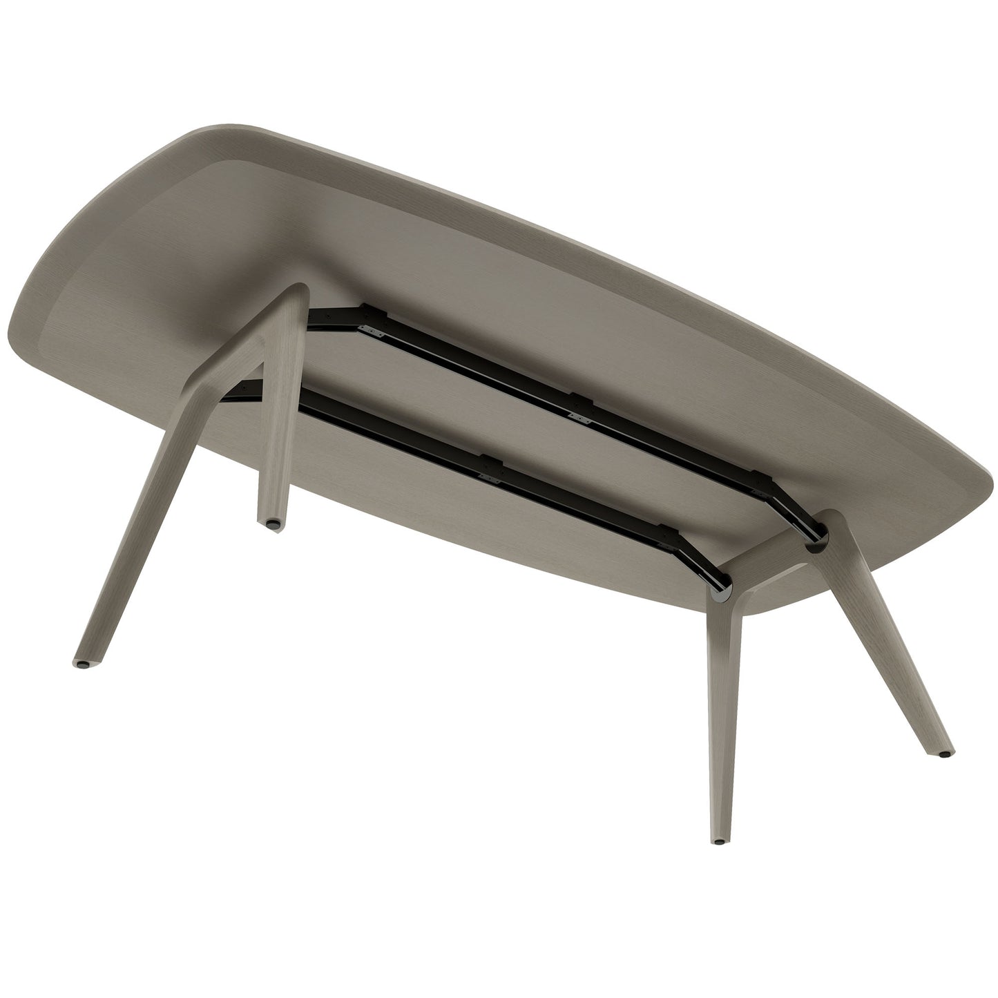 BRALCO RAIL meeting table | Boat shape 2400 - 2800 mm (8 - 10 people) | Real wood, light gray oak