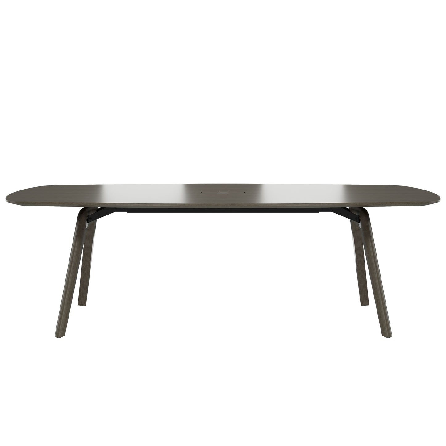 BRALCO RAIL meeting table | Boat shape 2400 - 2800 mm (8 - 10 people) | Real wood, dark gray oak