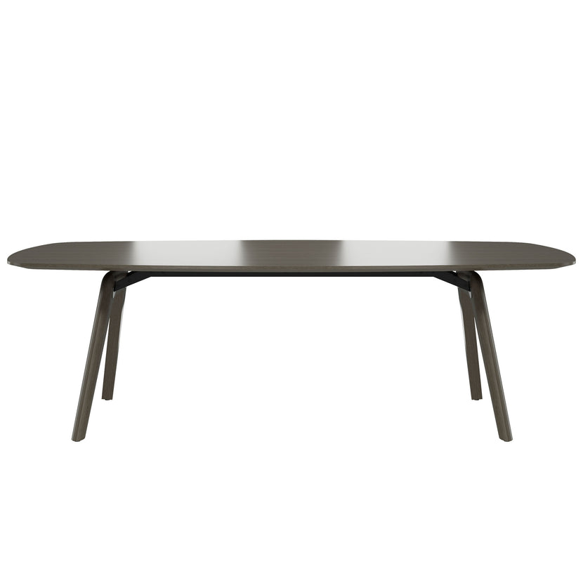 BRALCO RAIL meeting table | Boat shape 2400 - 2800 mm (8 - 10 people) | Real wood, dark gray oak