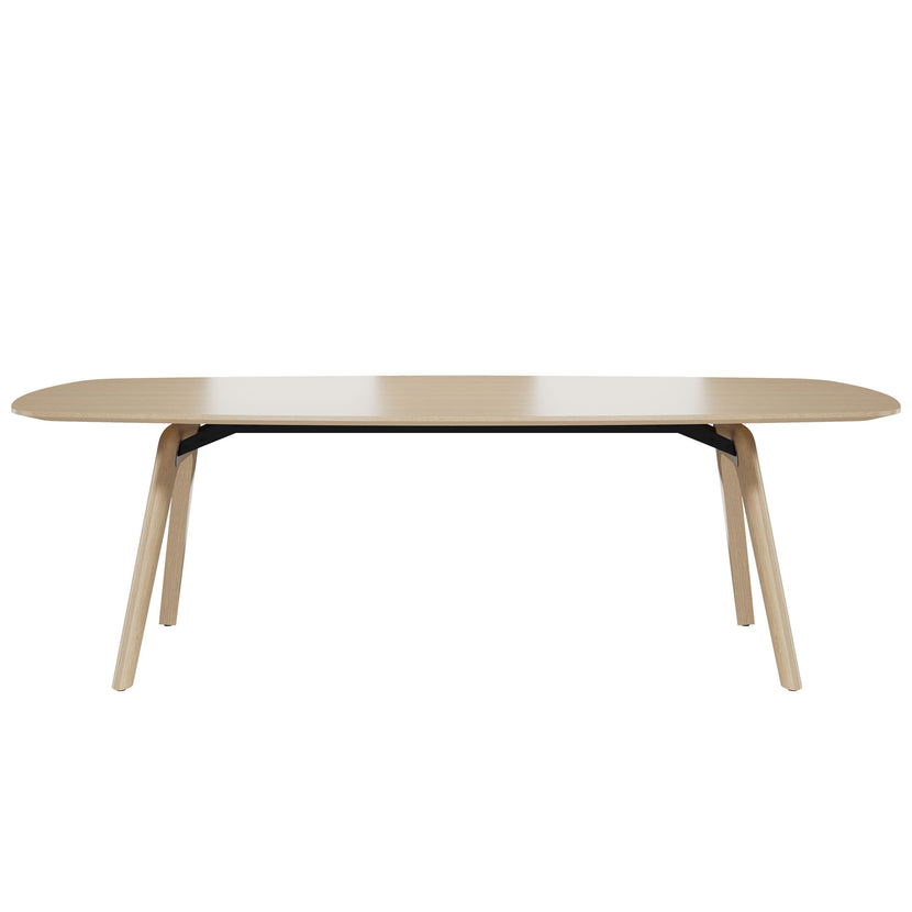BRALCO RAIL meeting table | Boat shape 2400 - 2800 mm (8 - 10 people) | Real wood, natural oak
