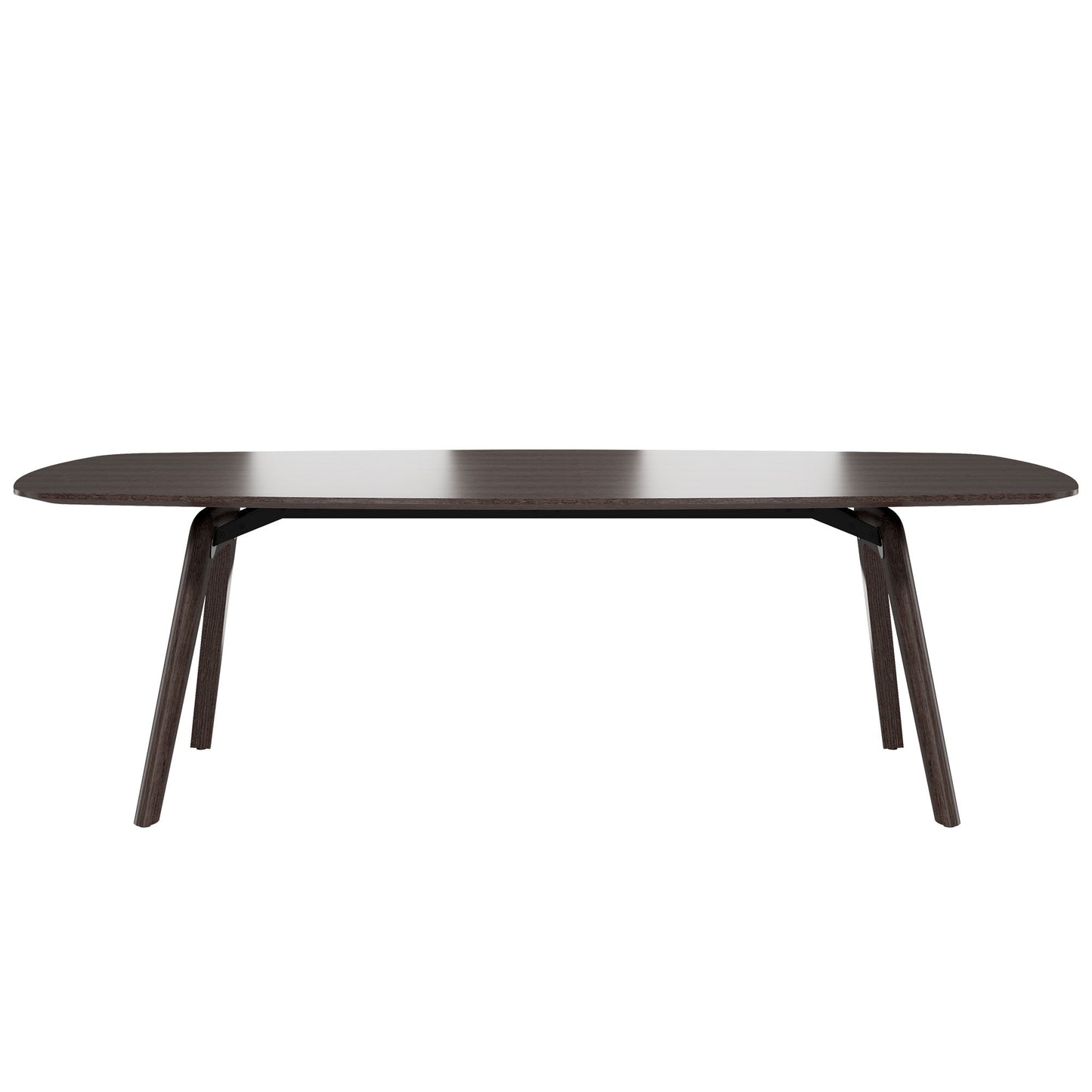 BRALCO RAIL meeting table | Boat shape 2400 - 2800 mm (8 - 10 people) | Real wood, carbon oak