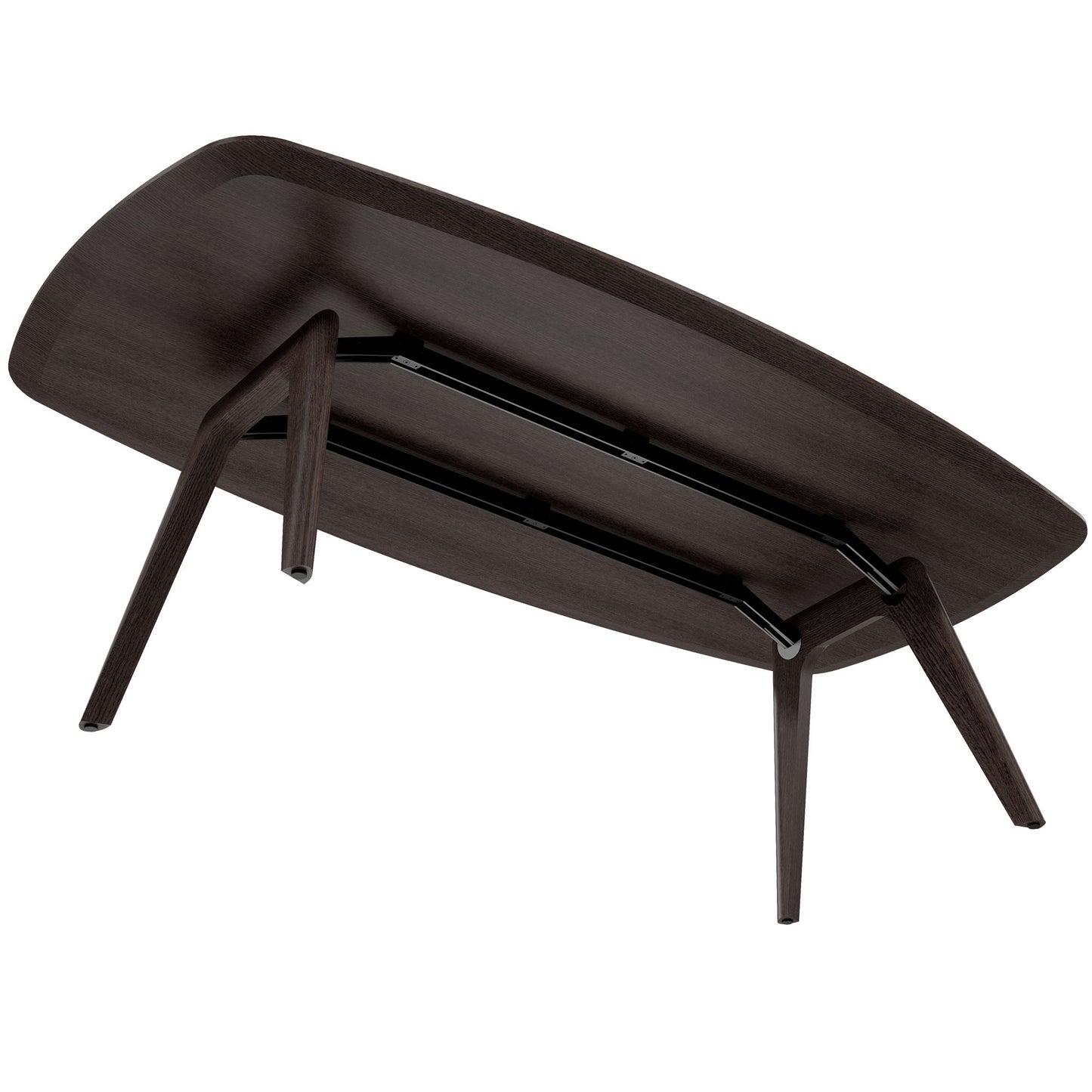 BRALCO RAIL meeting table | Boat shape 2400 - 2800 mm (8 - 10 people) | Real wood, carbon oak