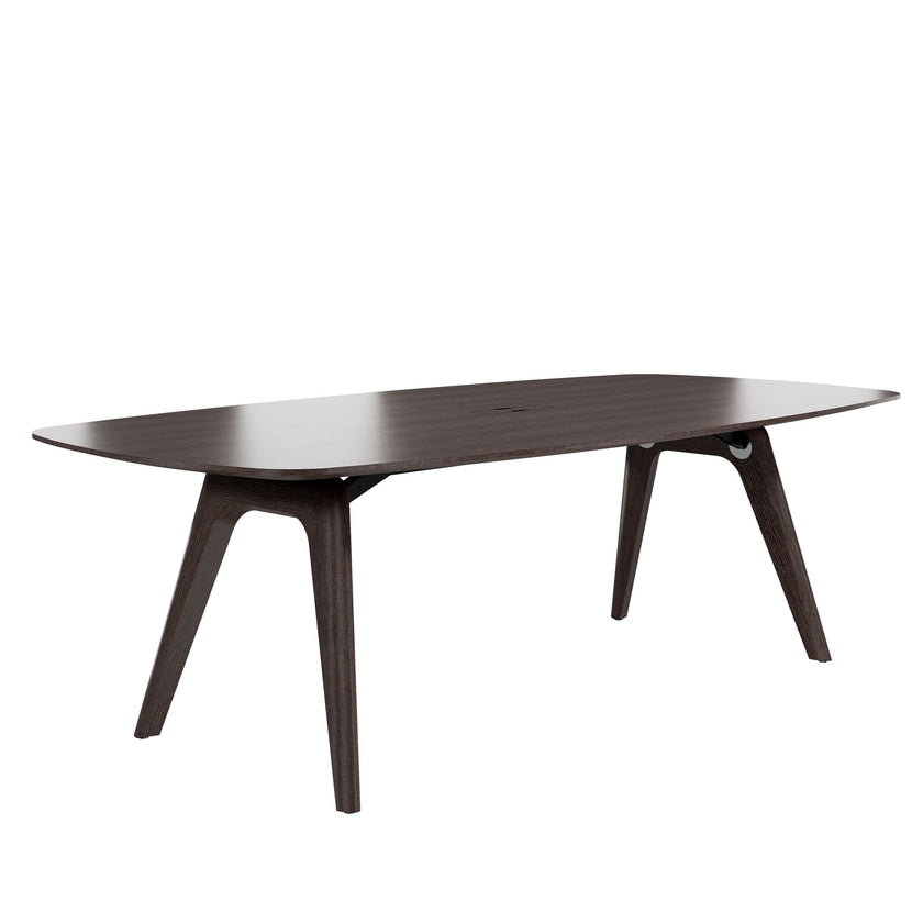 BRALCO RAIL meeting table | Boat shape 2400 - 2800 mm (8 - 10 people) | Real wood, carbon oak