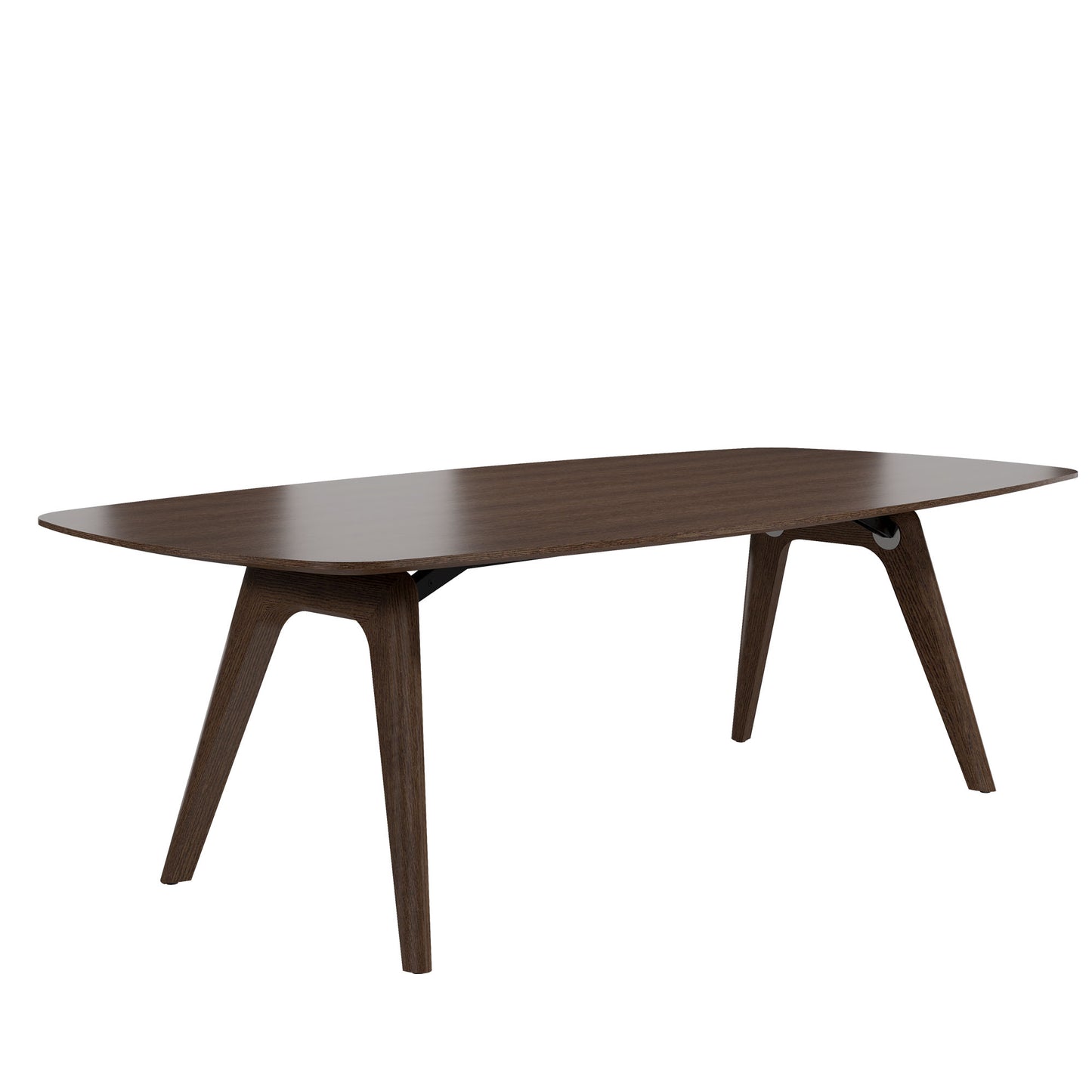 BRALCO RAIL meeting table | Boat shape 2400 - 2800 mm (8 - 10 people) | Real wood, oak tobacco