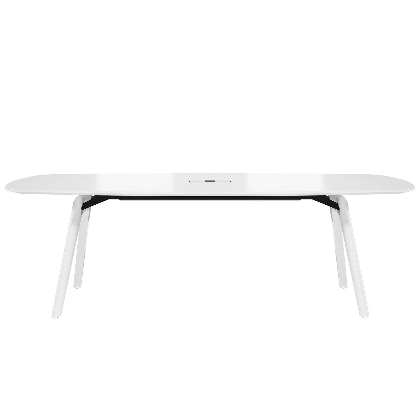 BRALCO RAIL Meeting table | Boat shape 2400 - 2800 mm (8 - 10 persons) | Real wood, white oak
