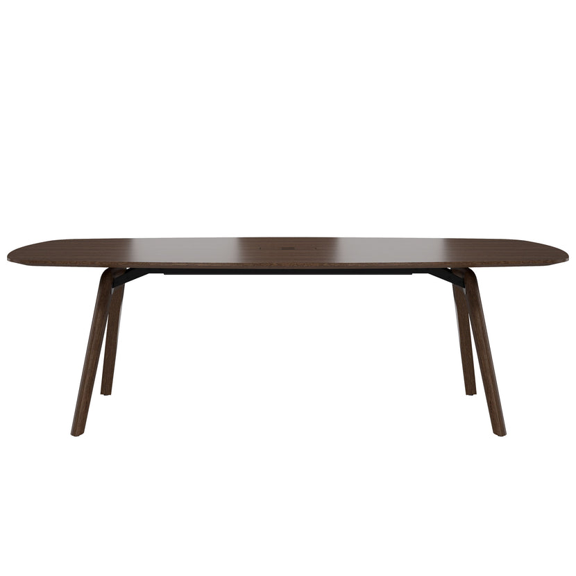 BRALCO RAIL meeting table | Boat shape 2400 - 2800 mm (8 - 10 people) | Real wood, oak tobacco