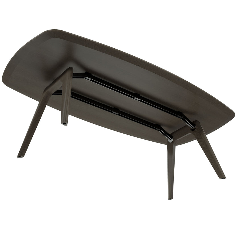 BRALCO RAIL meeting table | Boat shape 2400 - 2800 mm (8 - 10 people) | Real wood, dark gray oak