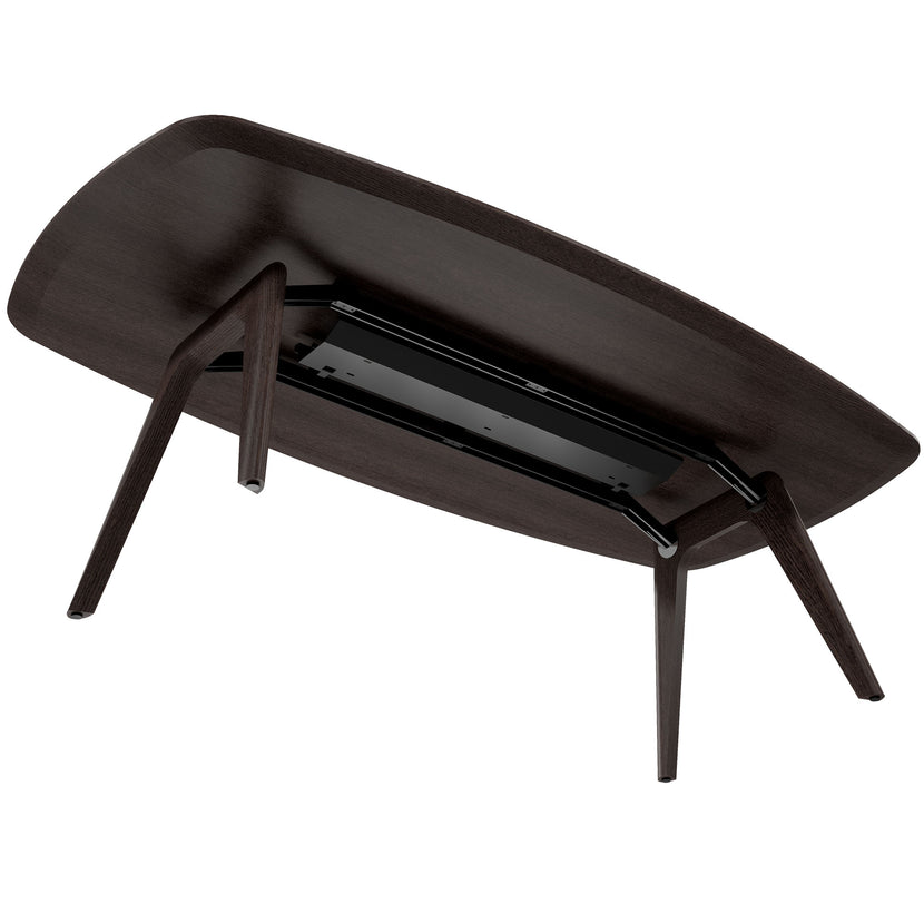 BRALCO RAIL meeting table | Boat shape 2400 - 2800 mm (8 - 10 people) | Real wood, carbon oak