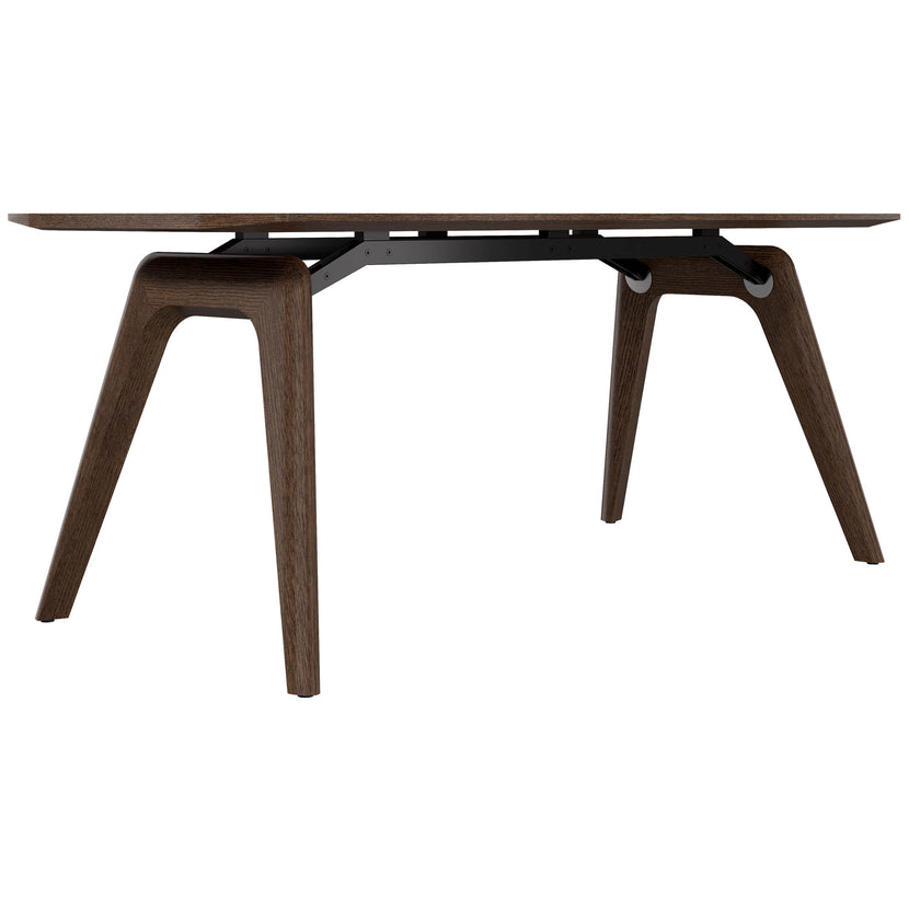 Bralco RAIL Tableau de réunion | 1800 - 2400 mm (6 - 8 personnes) | Vrai bois, tabac en chêne