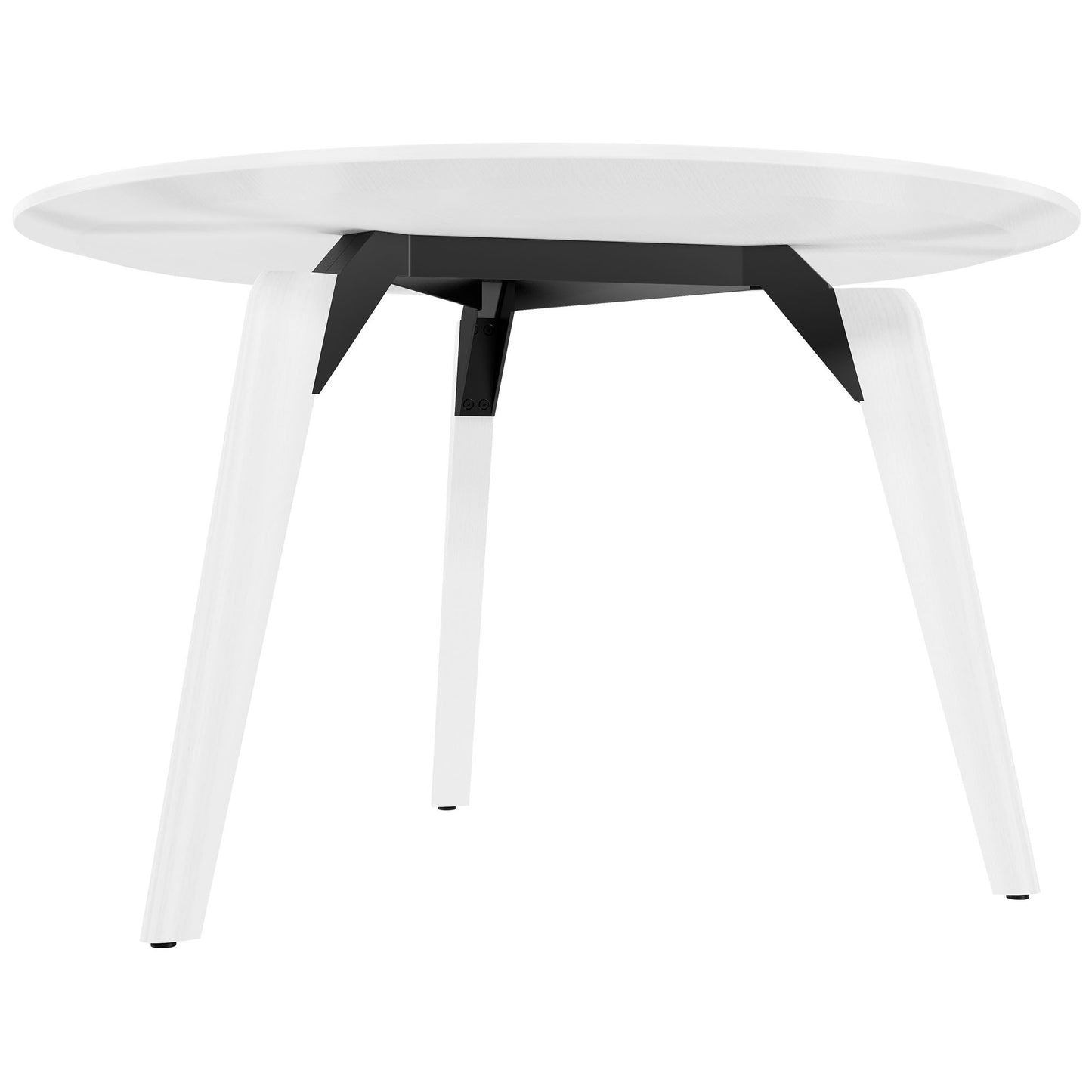 BRALCO RAIL Meeting table | Round, 1200 - 1600 mm (4 - 6 persons), real wood, white oak