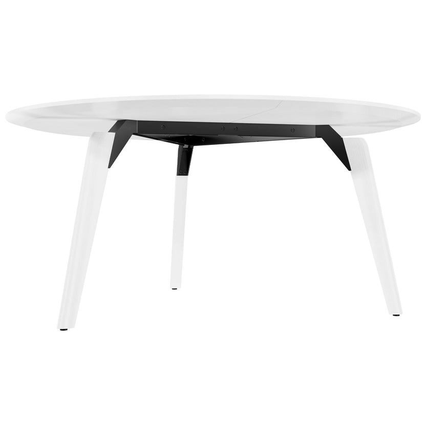 BRALCO RAIL Meeting table | Round, 1200 - 1600 mm (4 - 6 persons), real wood, white oak