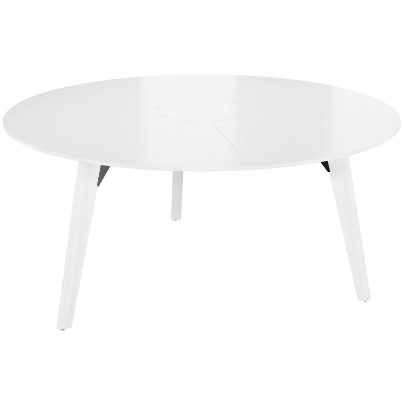 BRALCO RAIL Meeting table | Round, 1200 - 1600 mm (4 - 6 persons), real wood, white oak