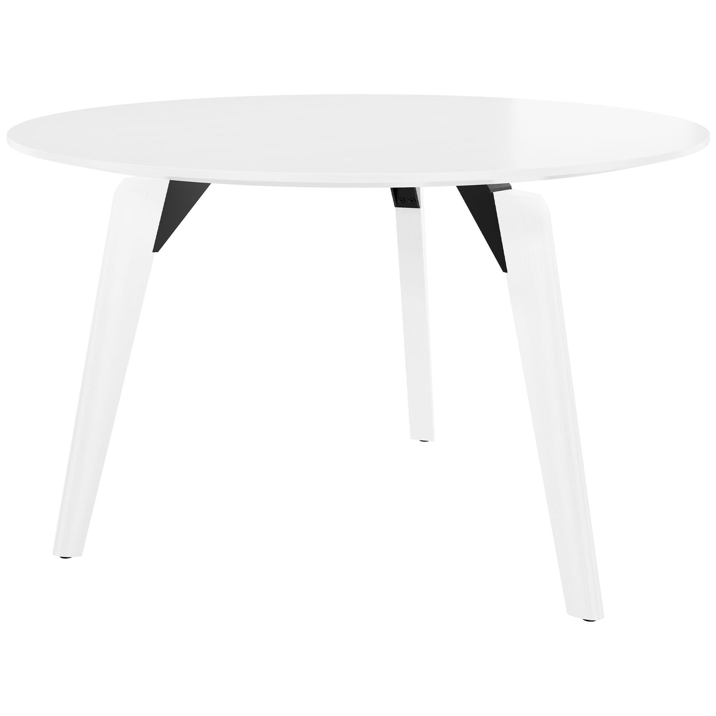 BRALCO RAIL Meeting table | Round, 1200 - 1600 mm (4 - 6 persons), real wood, white oak