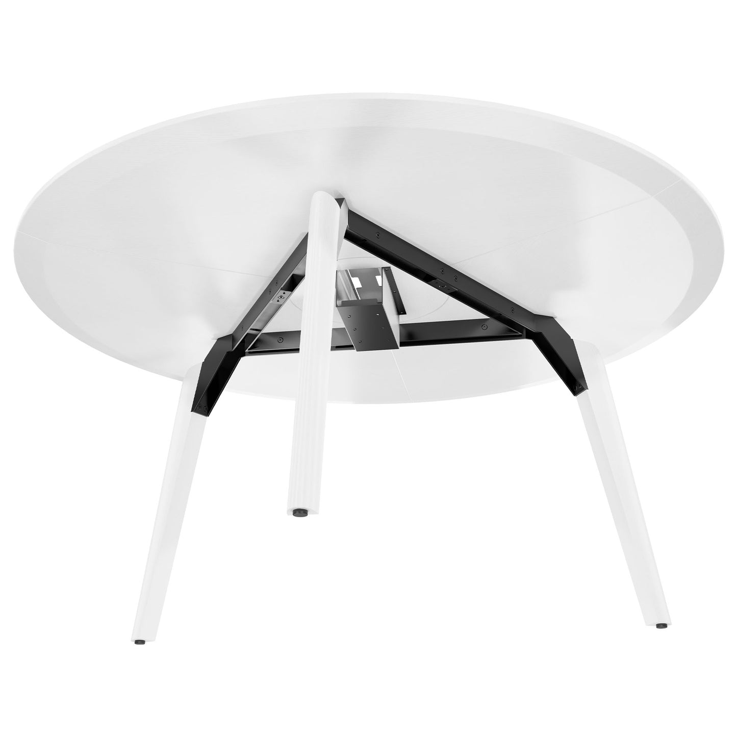 BRALCO RAIL Meeting table | Round, 1200 - 1600 mm (4 - 6 persons), real wood, white oak