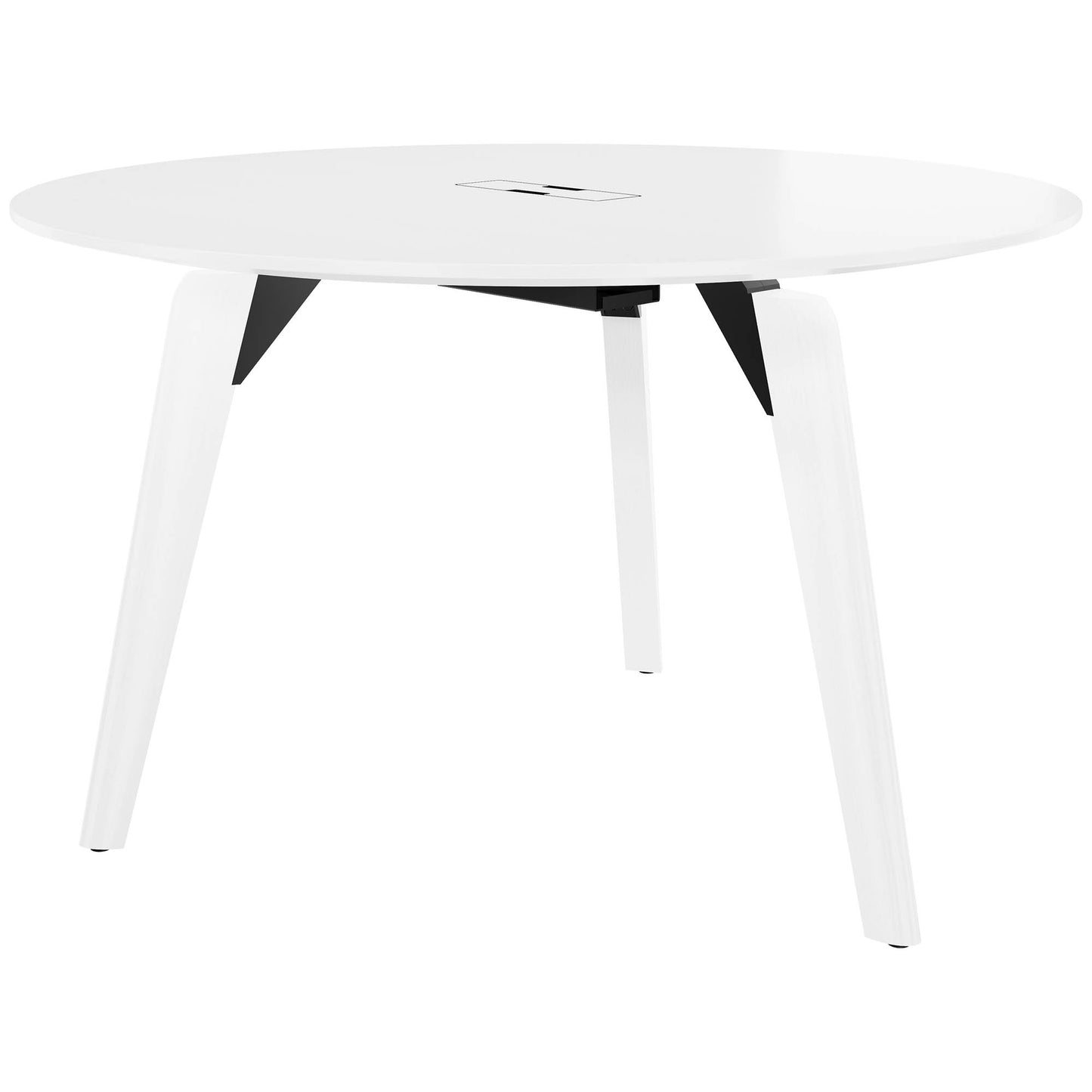 BRALCO RAIL Meeting table | Round, 1200 - 1600 mm (4 - 6 persons), real wood, white oak