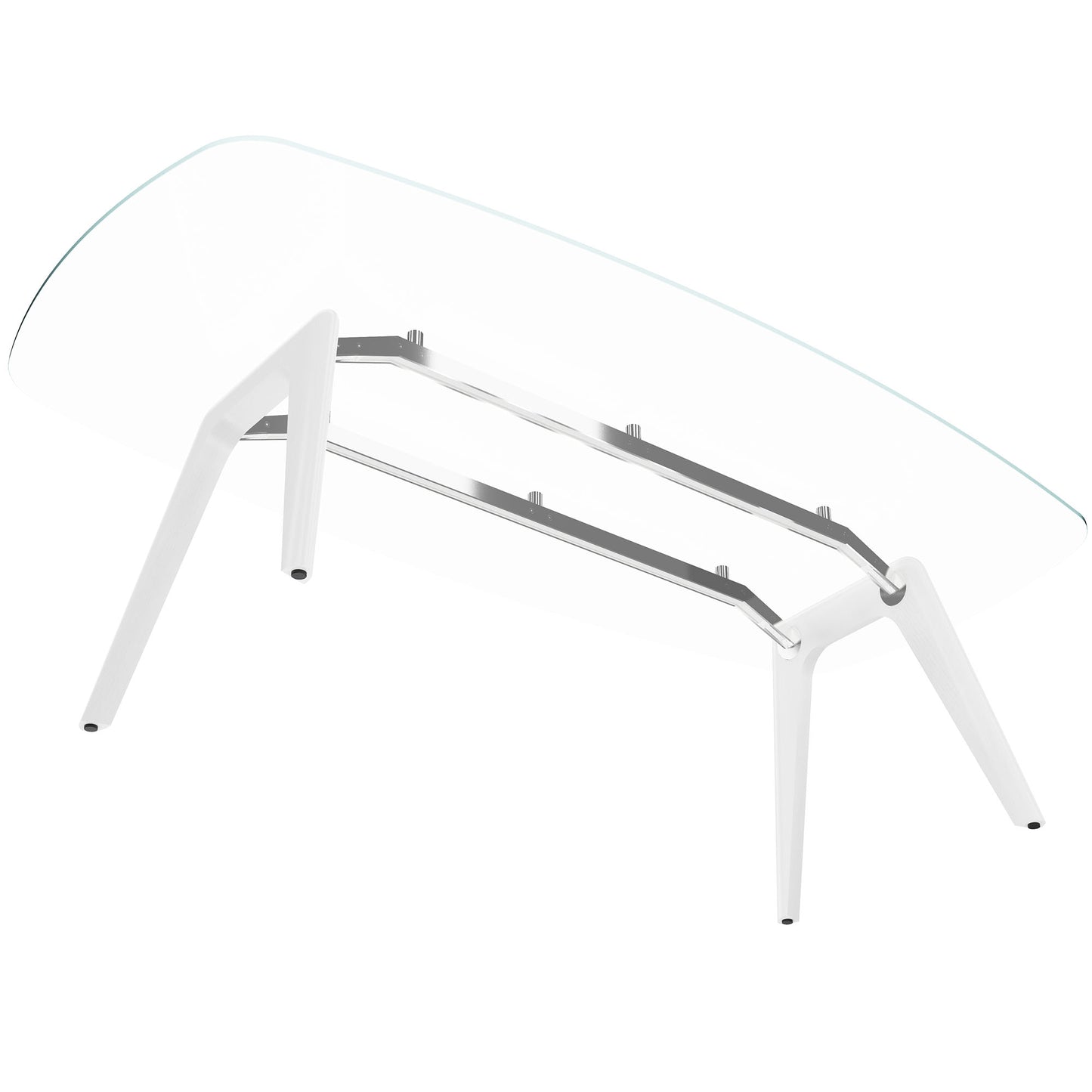 Bralco RAIL Conference table | Boot shape, 2400 x 1200 x 750 mm (8 people) | Glass table plate